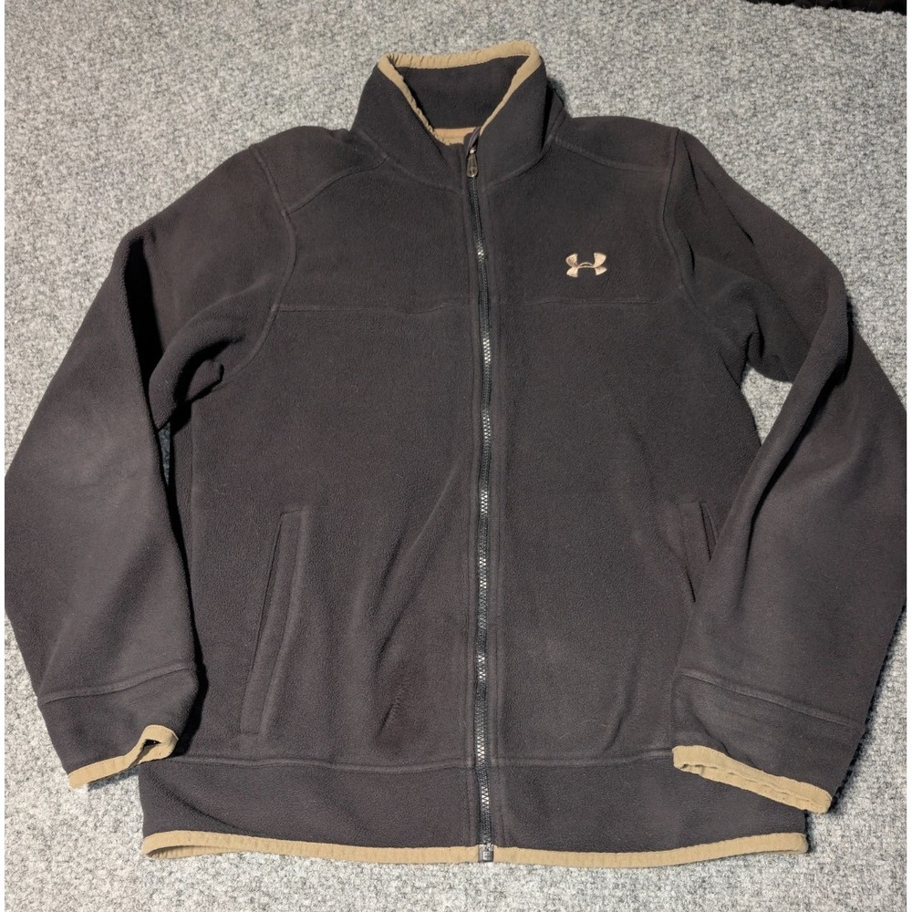 Under Armour Fleece Full Zip Jacket Size Large Black